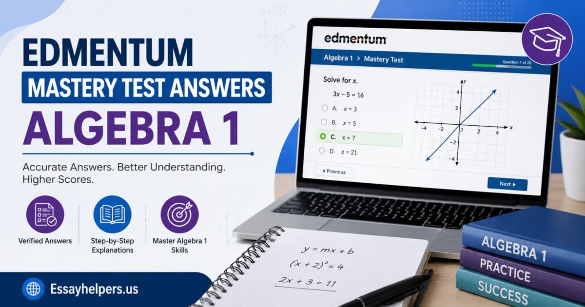 Edmentum mastery test answers algebra 1
