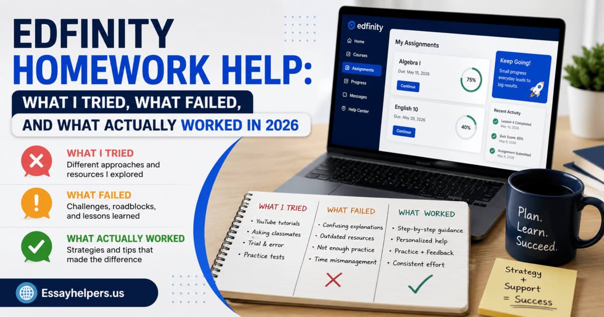 Edfinity homework help: what I tried, what failed, and what actually worked